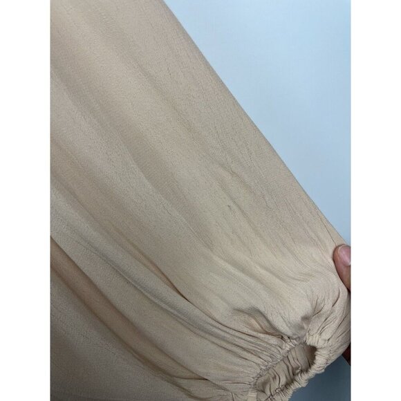 Maeve Anthropologie Cream Kristie Long Balloon Sleeve Sequin Peasant Blouse S - Picture 6 of 9